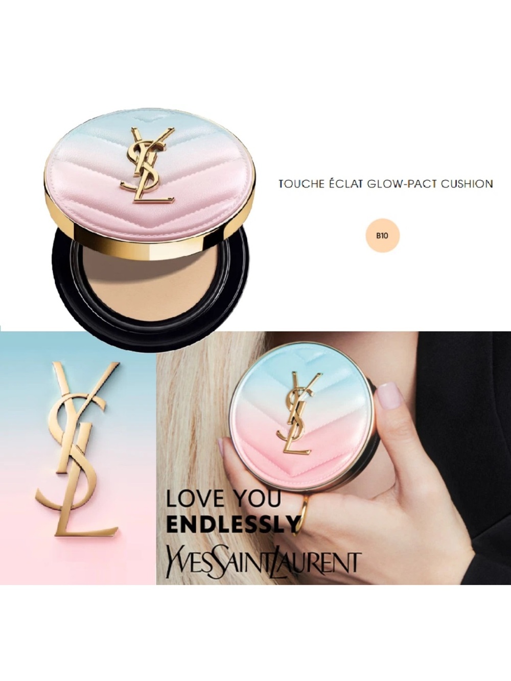 YVES SAINT LAURENT Touche Eclat Glow-Pact Cushion 12g [LOVE Collection 2025] B10 - Picture 5 of 13